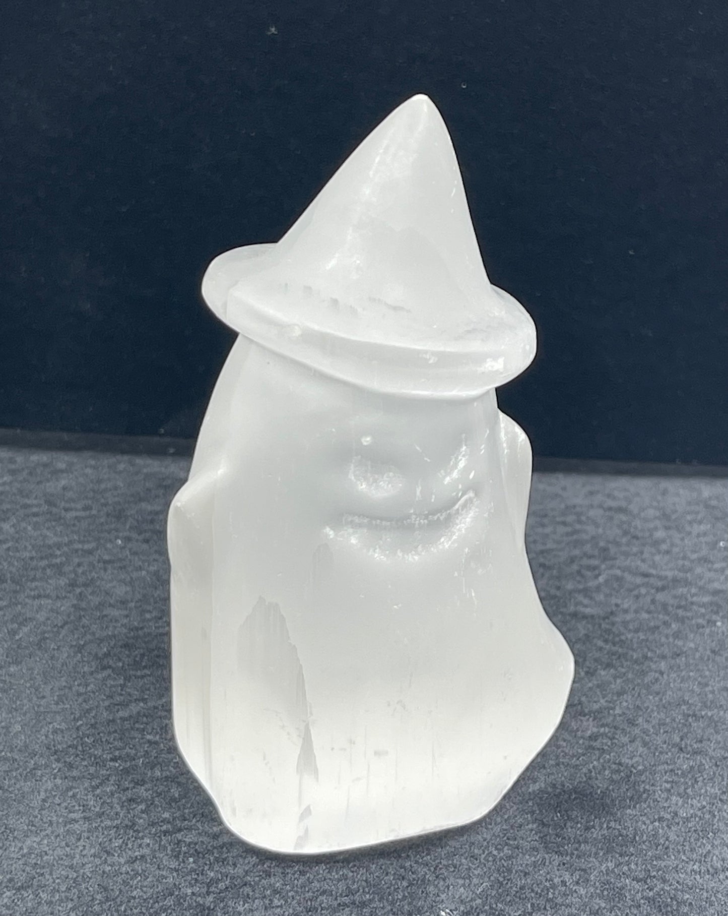 Selenite Witch Ghost Carving (Style #2)