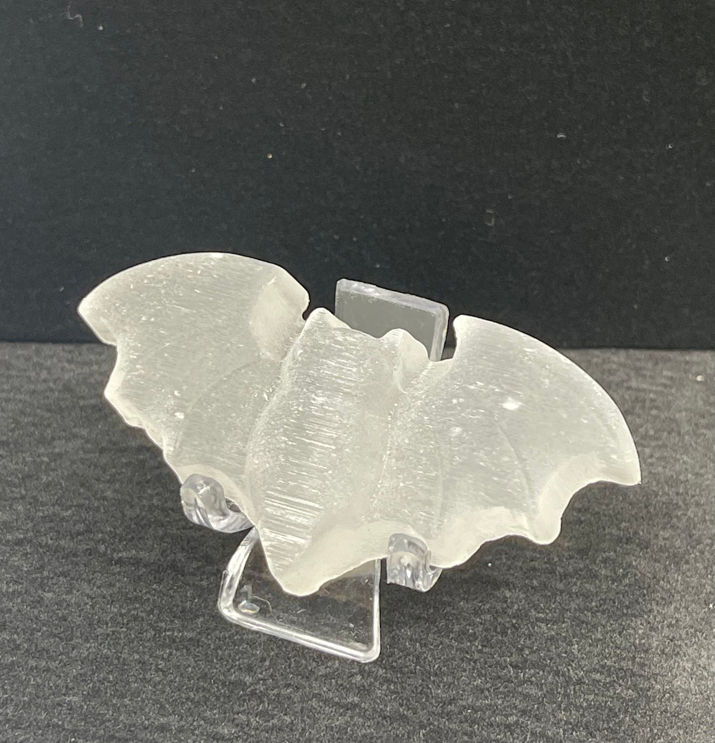 Selenite Bat Carving
