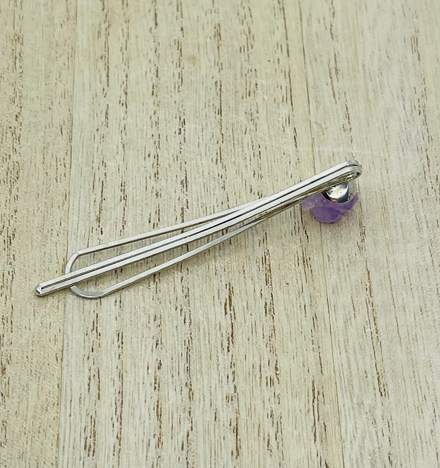 Amethyst Crystal Point Hair Pin