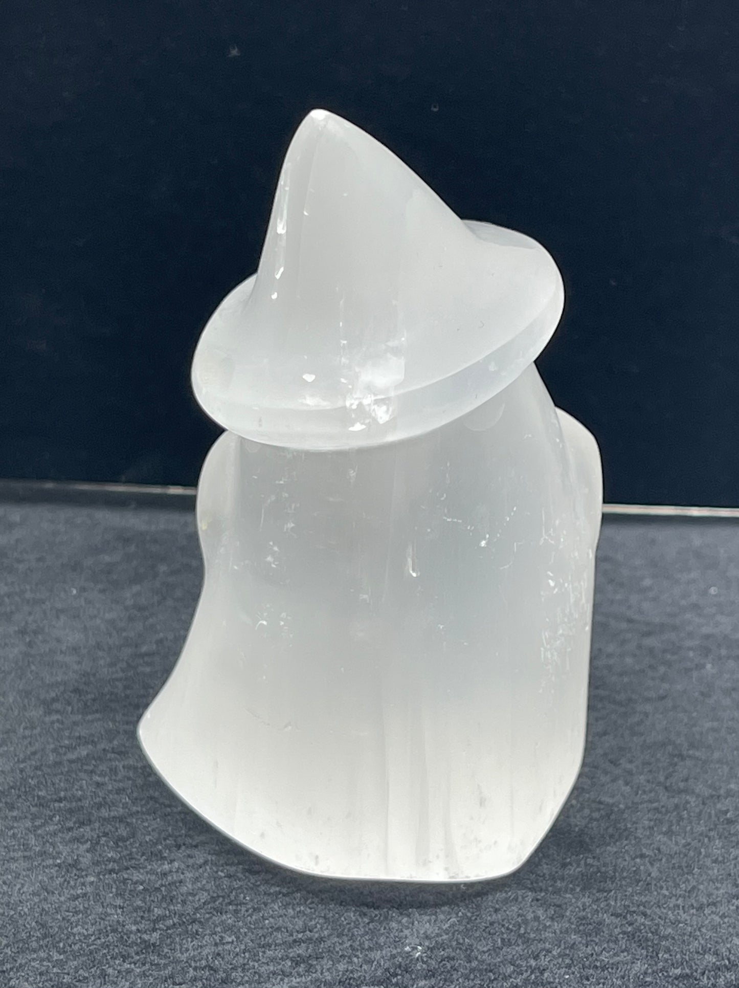 Selenite Witch Ghost Carving (Style #2)