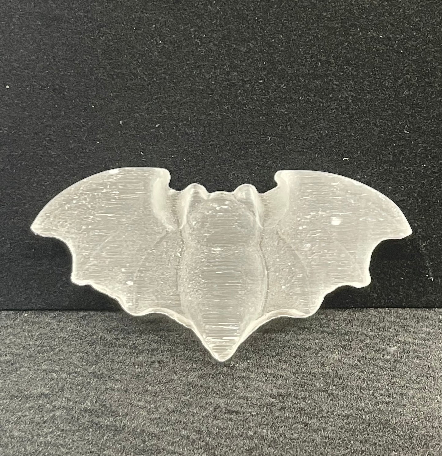 Selenite Bat Carving