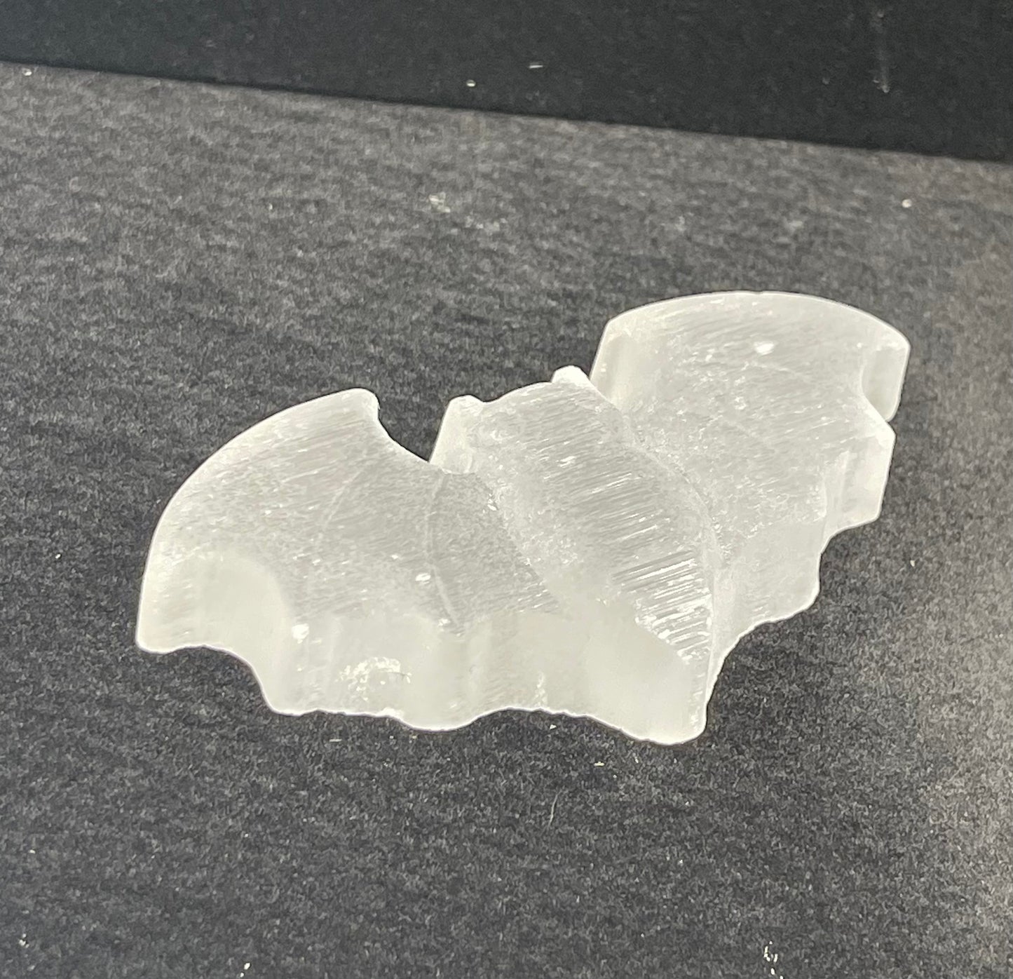 Selenite Bat Carving