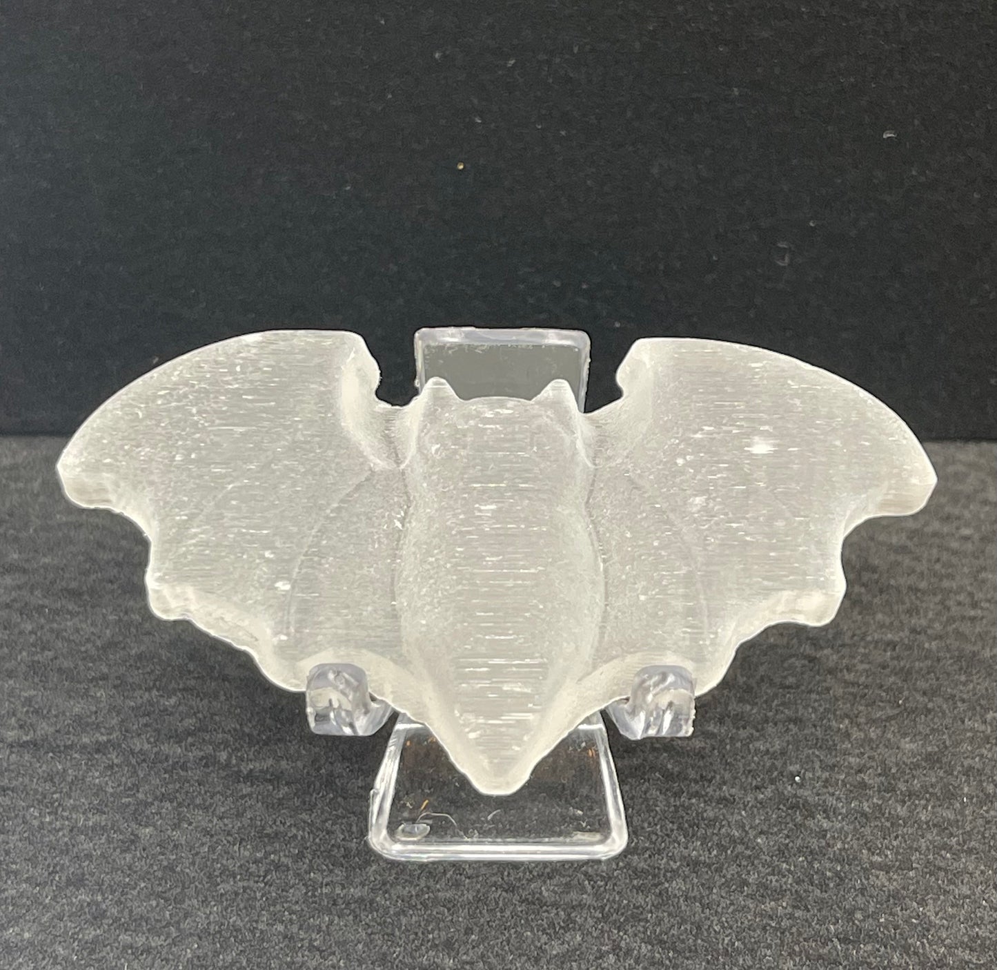 Selenite Bat Carving