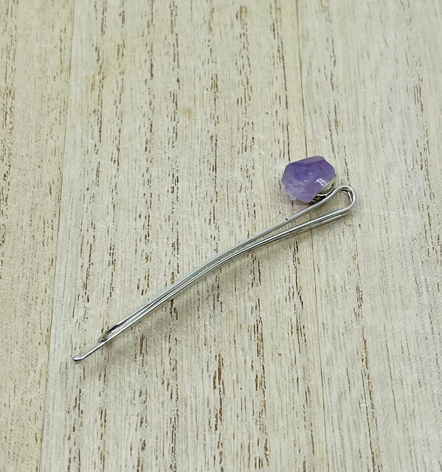 Amethyst Crystal Point Hair Pin