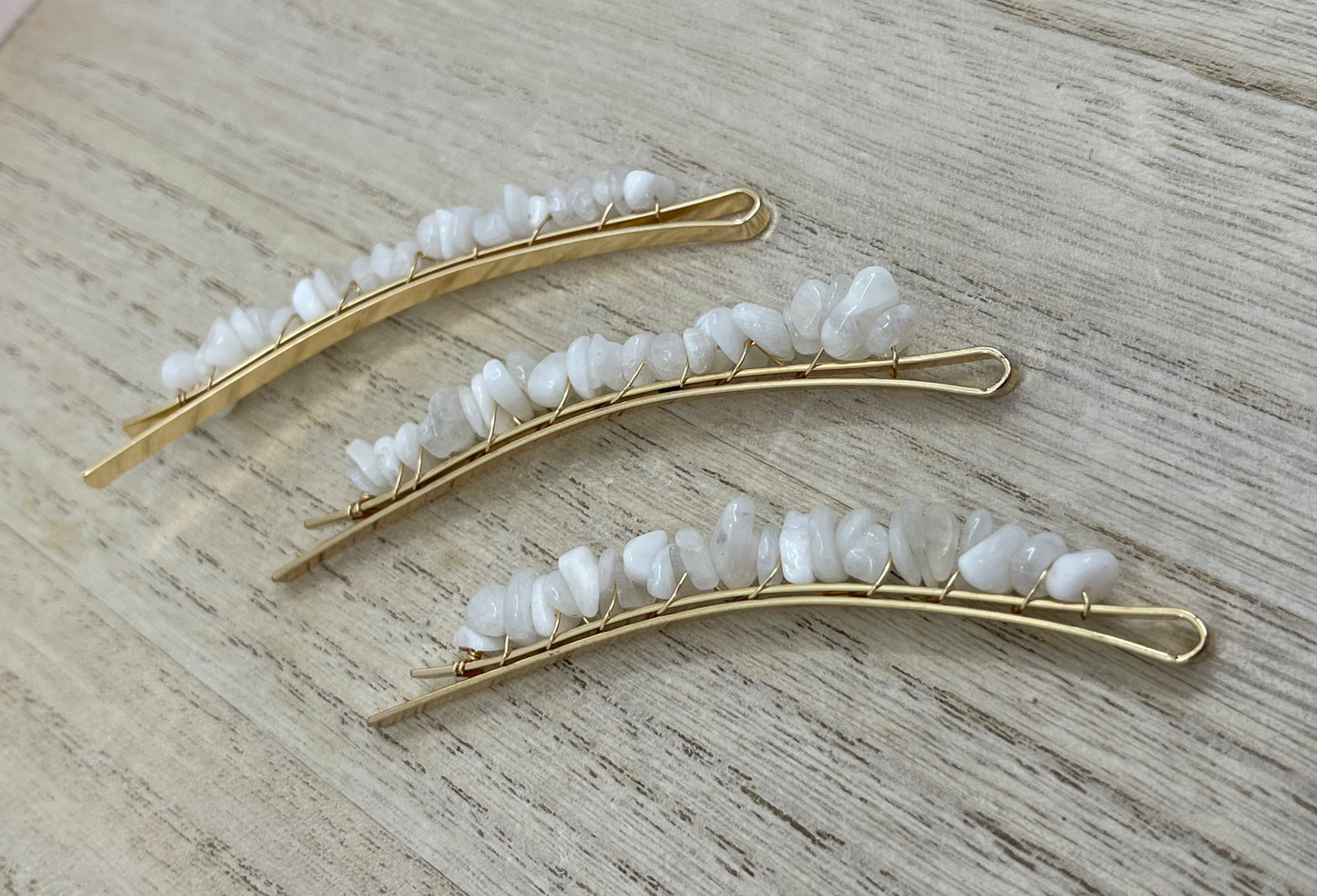 Moonstone Chips Hair Pin