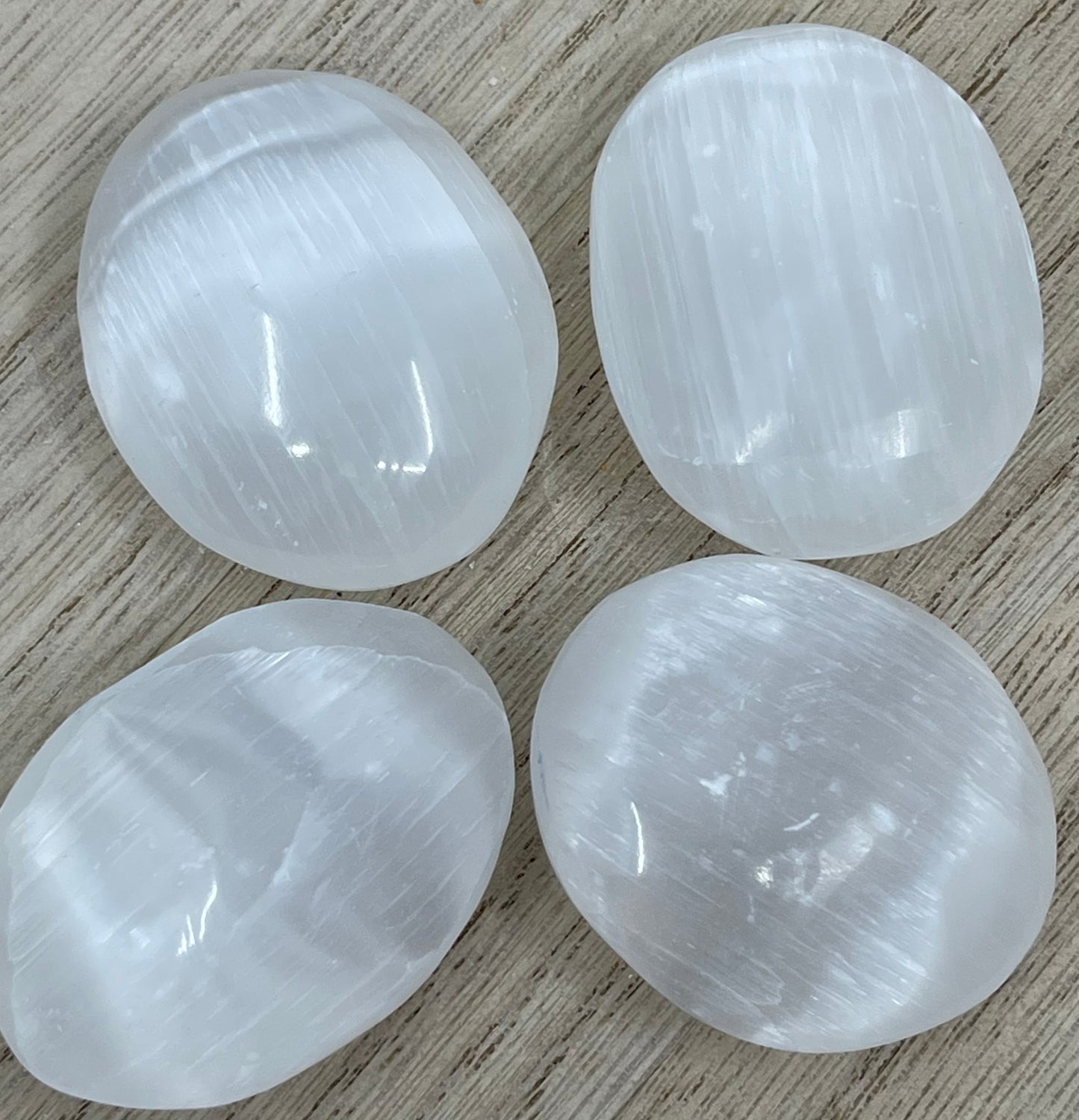 Selenite Palm Stone
