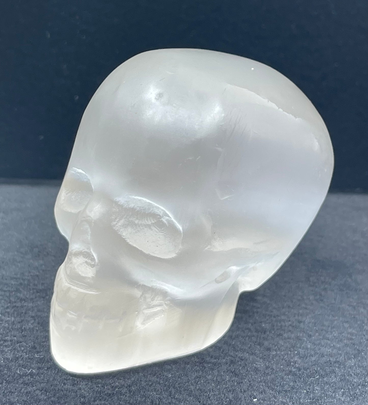 Selenite Skull Carving