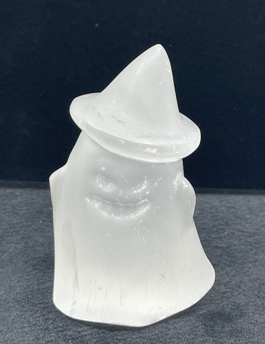 Selenite Witch Ghost Carving (Style #2)