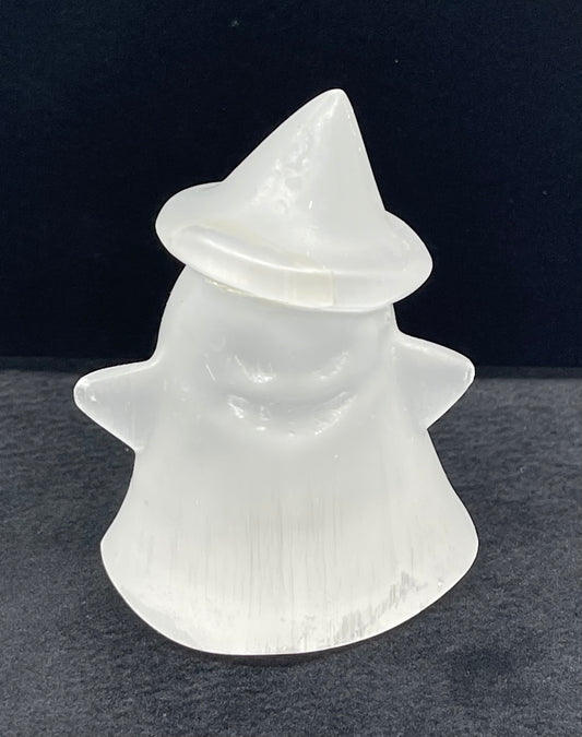 Selenite Witch Ghost Carving (Style #1)