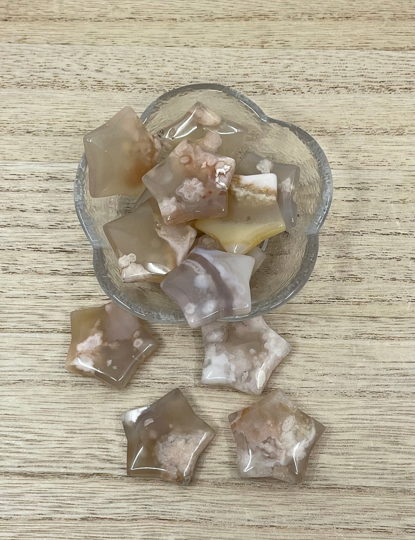 Flower Agate Star Carving