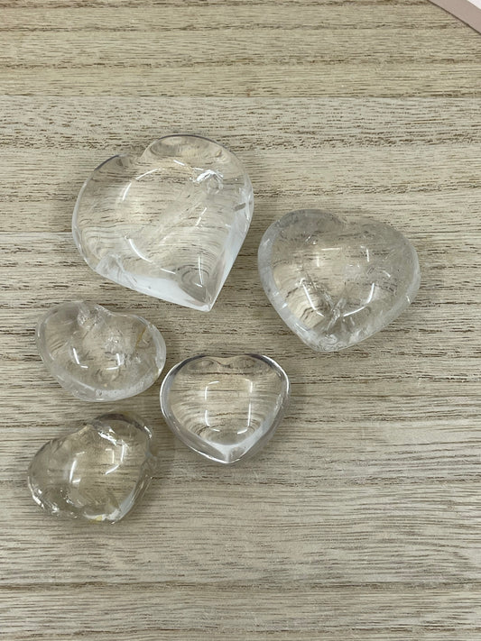 Clear Quartz Puffy Heart Carving