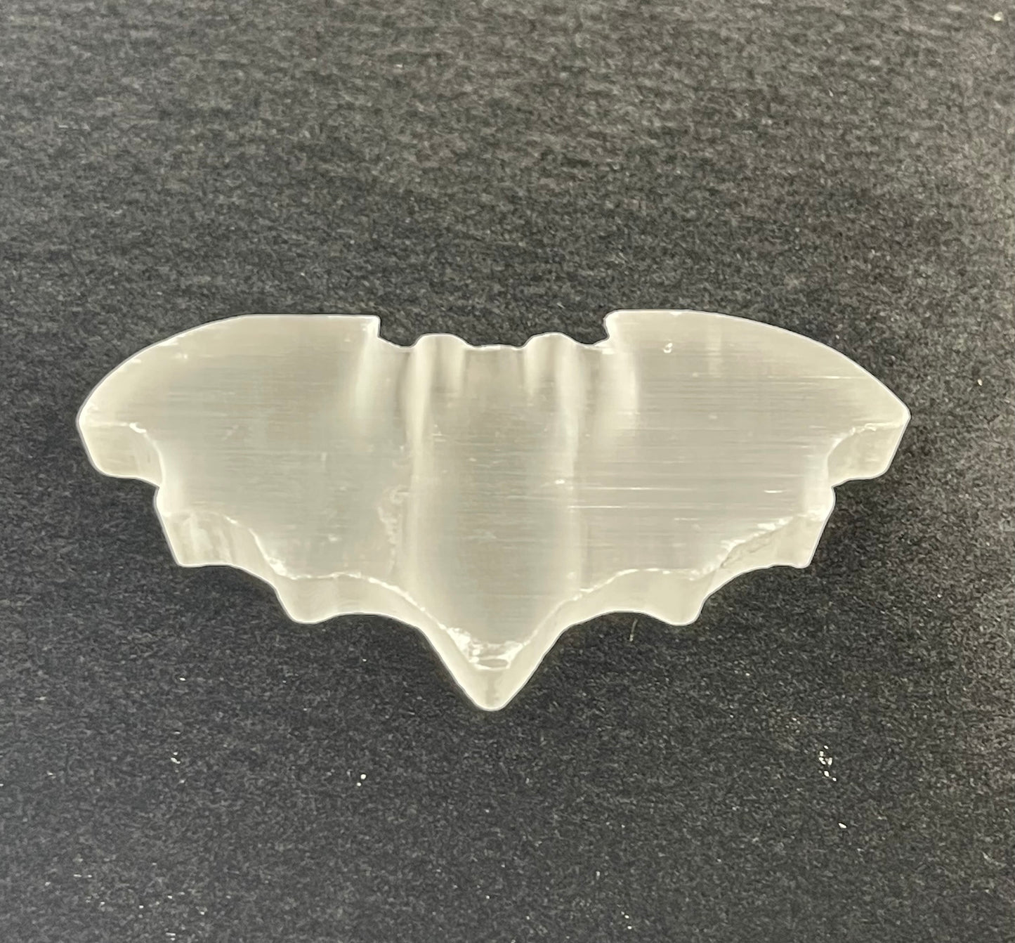 Selenite Bat Carving