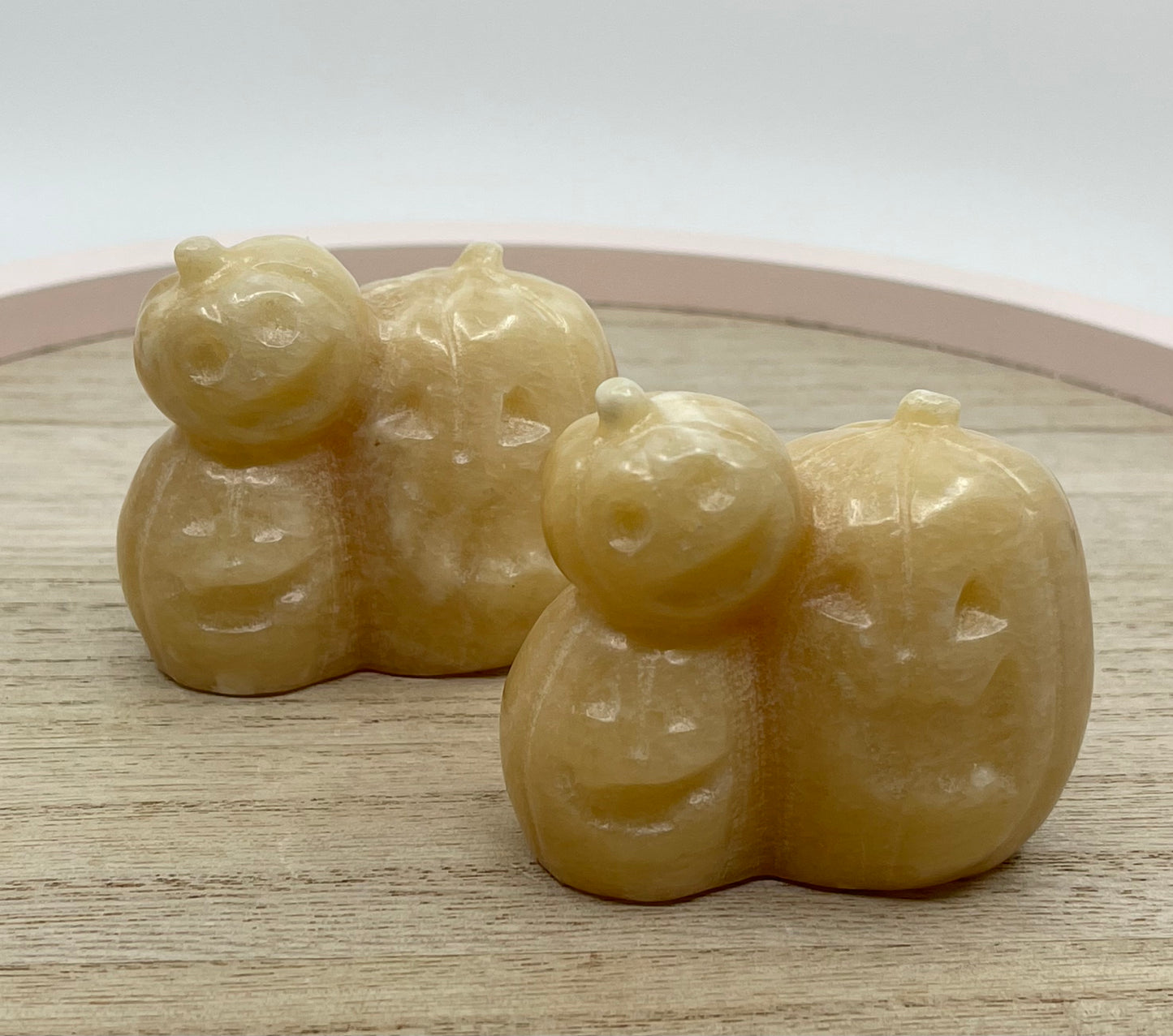 Yellow Calcite Triple Pumpkin Carving