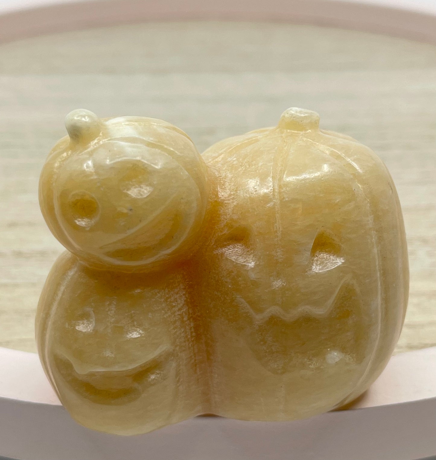 Yellow Calcite Triple Pumpkin Carving