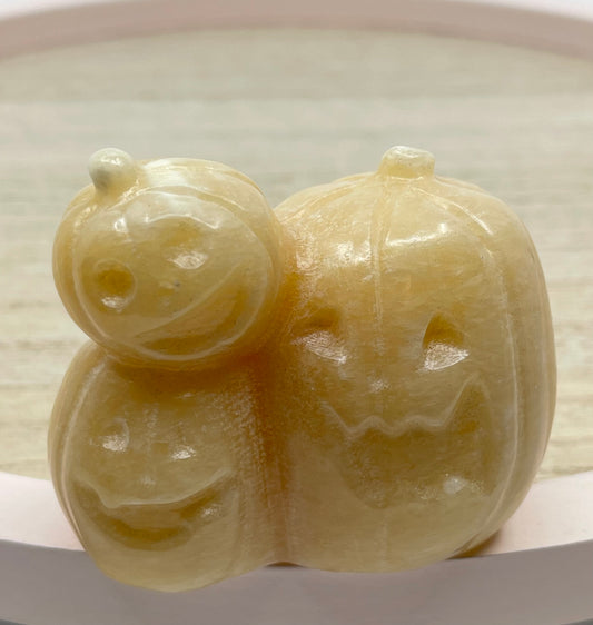 Yellow Calcite Triple Pumpkin Carving