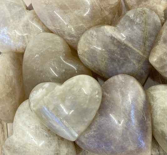 Moonstone Puffy Heart Carving